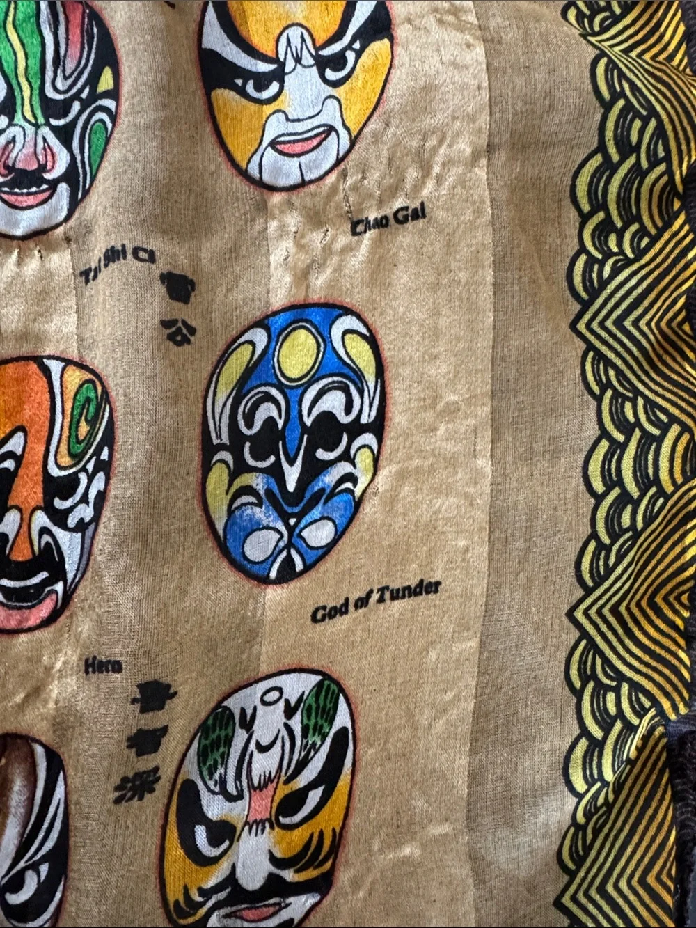 Vintage Beijing Opera Facial Makeup Scarf